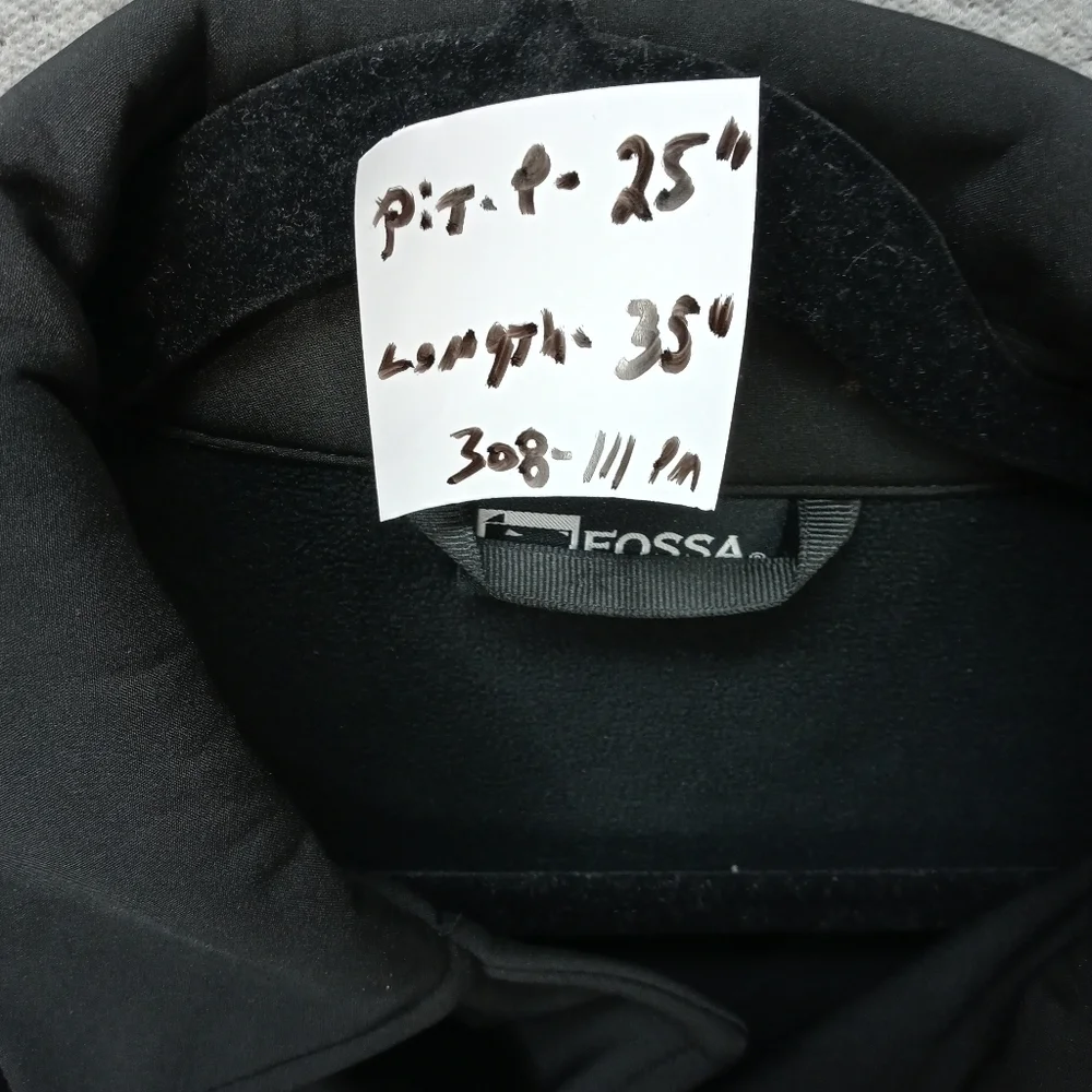 FOSSA Tiburon Polyester Stretch Shell JACKET mens Size XL Black zippered. 'Mark
